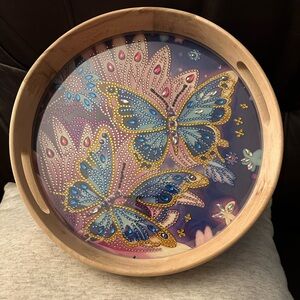 Colorful Butterfly Decorative Tray